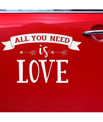Sticker voiture mariage - All you need is Love