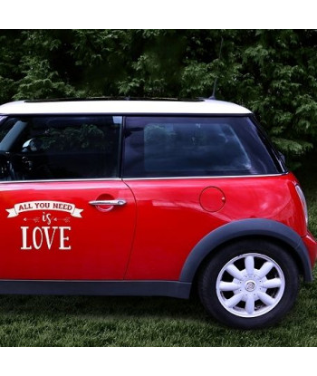 Sticker voiture mariage - All you need is Love