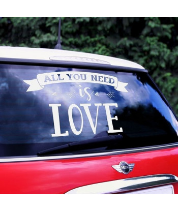 Sticker voiture mariage - All you need is Love