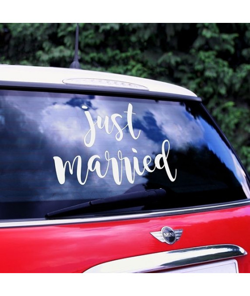 Sticker voiture mariage - Just married