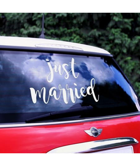 Sticker voiture mariage - Just married
