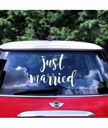 Sticker voiture mariage - Just married