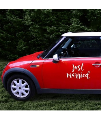 Sticker voiture mariage - Just married