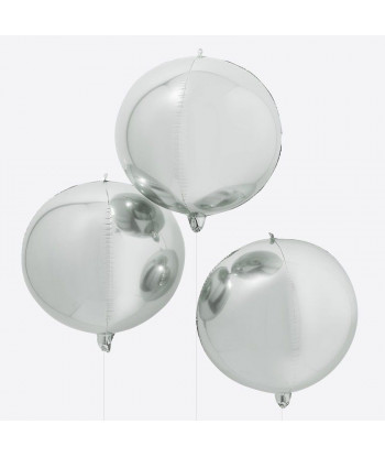 Ballons géant argent (par 3)