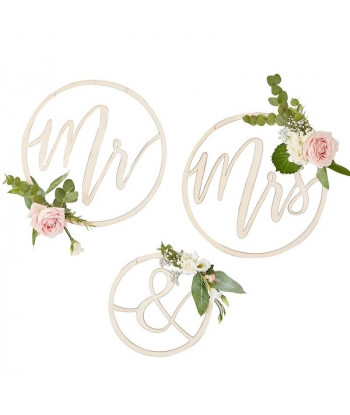 Déco mariage Mr & Mrs en bois