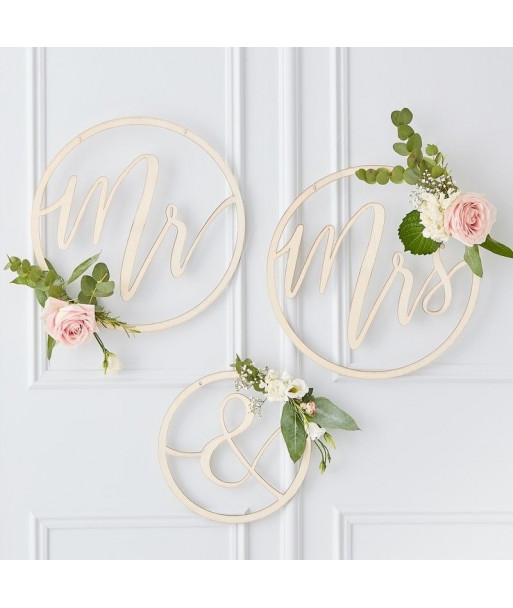 Déco mariage Mr & Mrs en bois