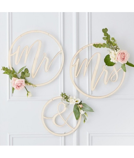 Déco mariage Mr & Mrs en bois