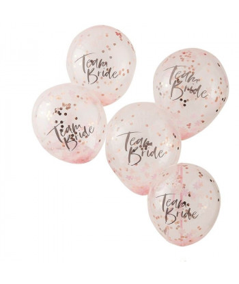 Ballons confettis EVJF - Team Bride (par 5)