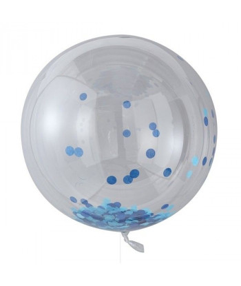 Ballons confettis géant bleu (par 3) - 90 cm