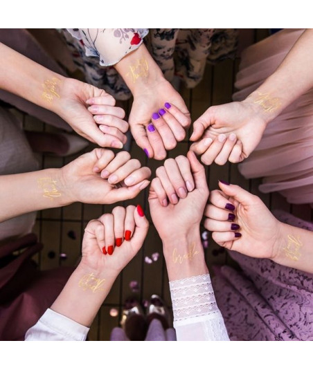 Tatouages éphémères EVJF - or