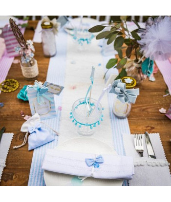 Confettis bleu ciel blanc or - 3 couleurs