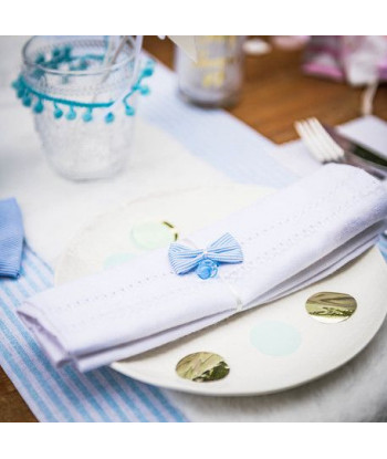 Confettis bleu ciel blanc or - 3 couleurs