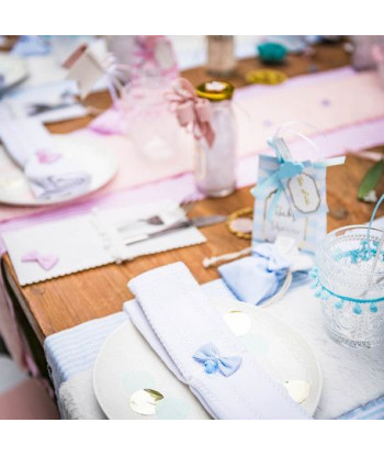 Confettis bleu ciel blanc or - 3 couleurs