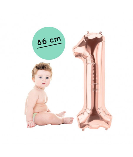 Ballon géant d'anniversaire 1 an – rose gold