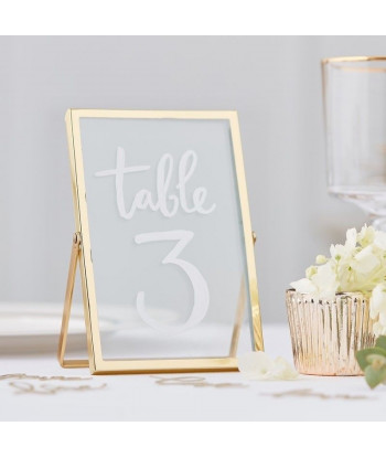 Cadre verre numero table mariage, menu mariage