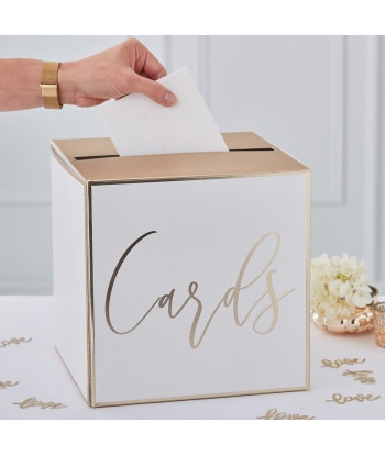 Urne mariage or et blanc