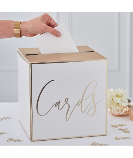 Urne mariage or et blanc