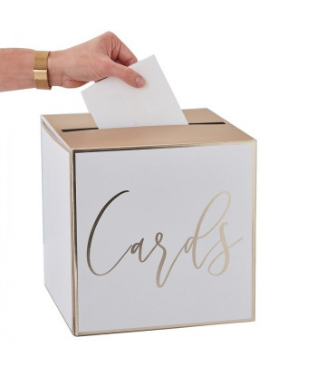 Urne mariage or et blanc