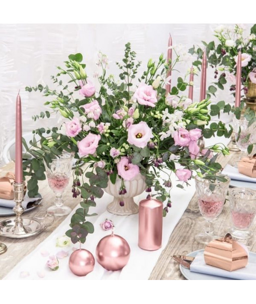 Bougies piliers - rose gold