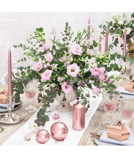 Bougies piliers - rose gold