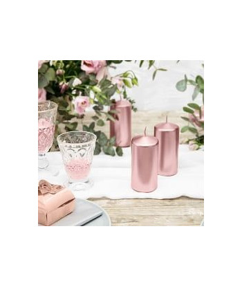 Bougies piliers - rose gold