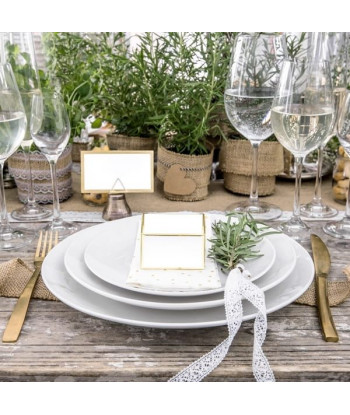 Boîtes cadeaux - blanc et or (par 10)