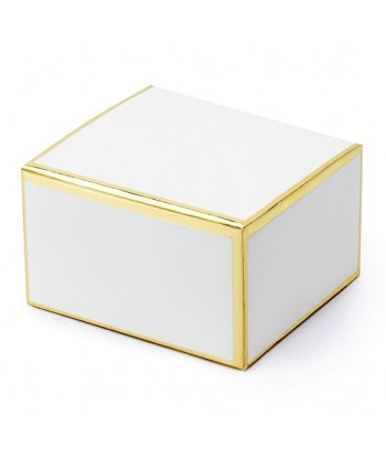 Boîtes cadeaux - blanc et or (par 10)