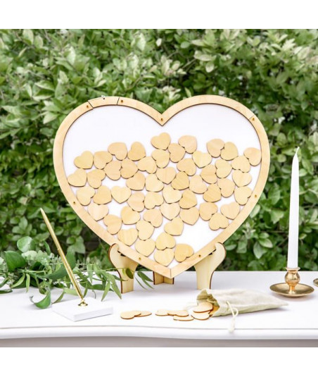 cadre Livre d’or en bois - Coeurs