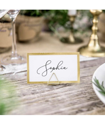 Porte marque place triangle - or