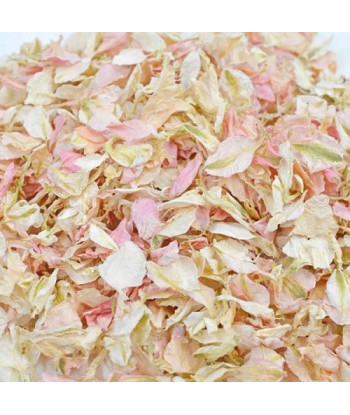 Confettis de fleurs biodégradables - blanc et rose