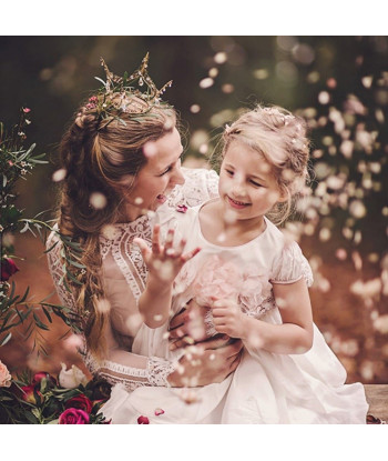 Confettis de fleurs biodégradables - blanc et rose