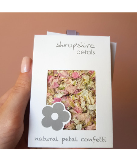 Confettis de fleurs biodégradables - blanc et rose