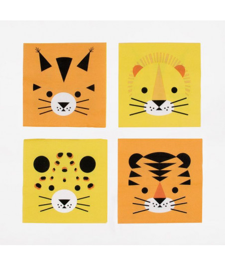 Serviettes anniversaire safari jungle