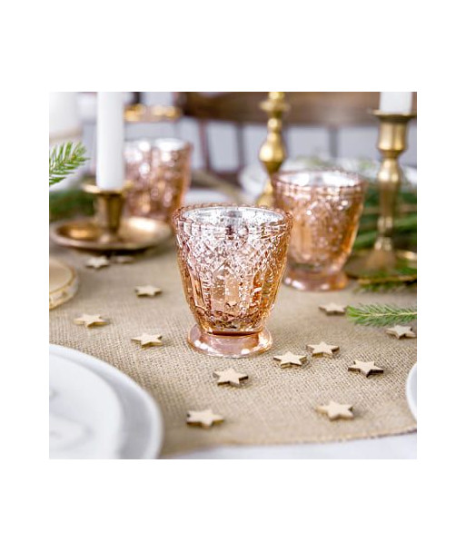 Photophores vintage rose gold x4