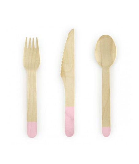 Couverts en bois - rose