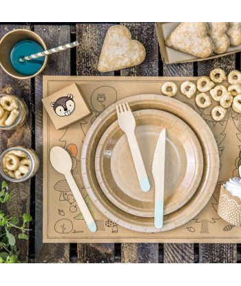 Couverts en bois - bleu