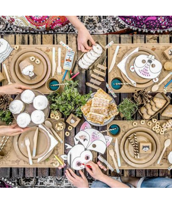 Couverts en bois - bleu