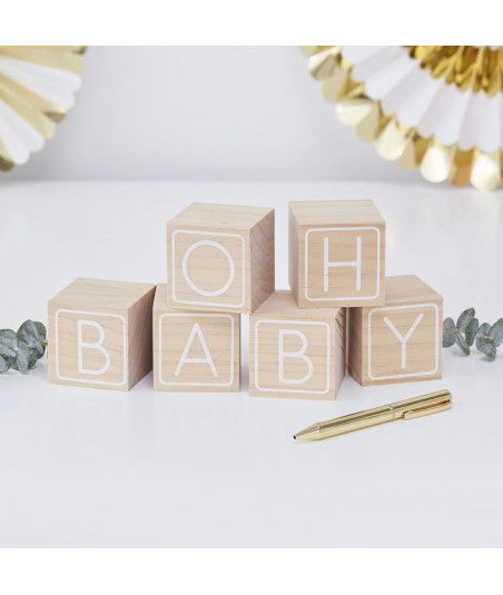 Cubes en bois babyshower