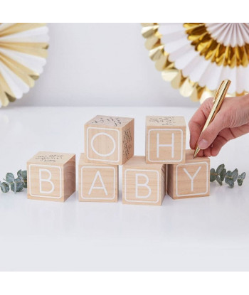Cubes en bois babyshower