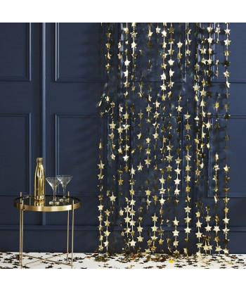 Rideau d'étoiles dorés