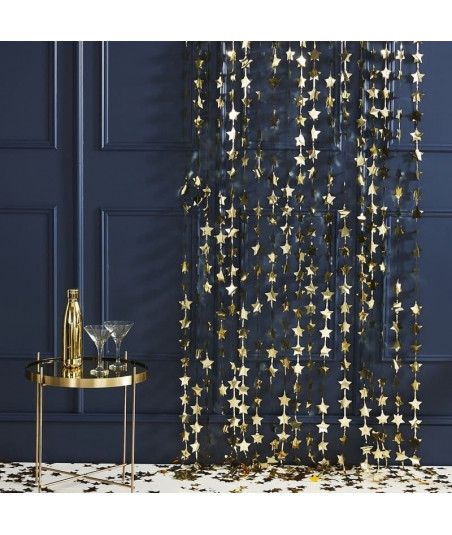Rideau d'étoiles dorés