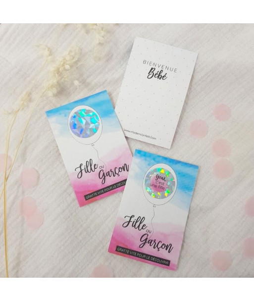Ticket à gratter gender reveal