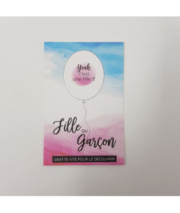 Ticket à gratter gender reveal