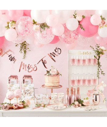 Serviettes Team Bride fleuries