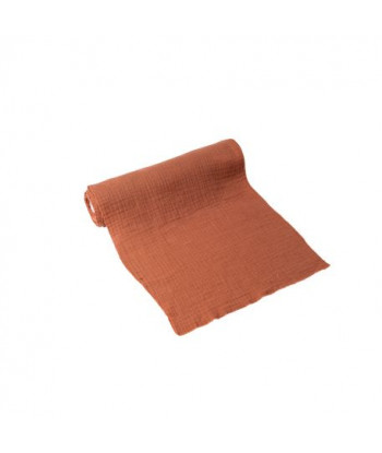 Chemin de table en  gaze de coton - vieux Rose