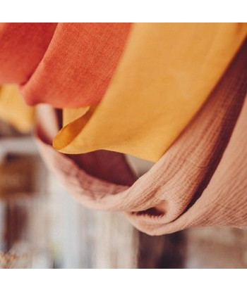 Chemin de table en  gaze de coton - vieux Rose