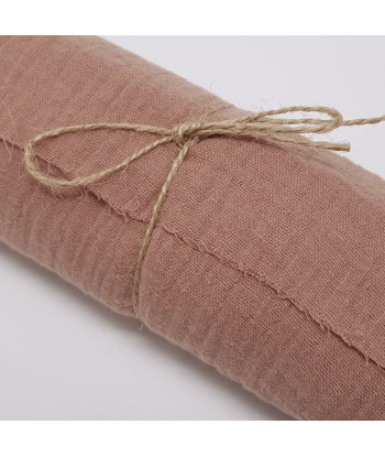 Chemin de table en  gaze de coton - vieux Rose