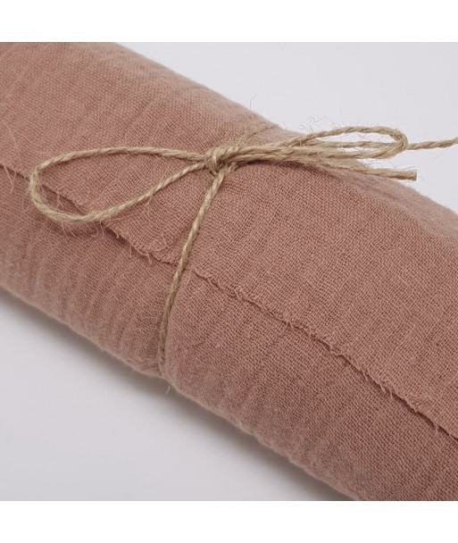 Chemin de table en  gaze de coton - vieux Rose