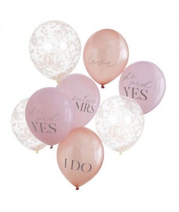 Ballons confettis et pastels EVJF x8