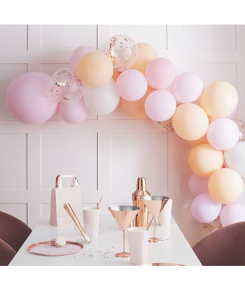 Guirlande de ballons - Rose et pêche